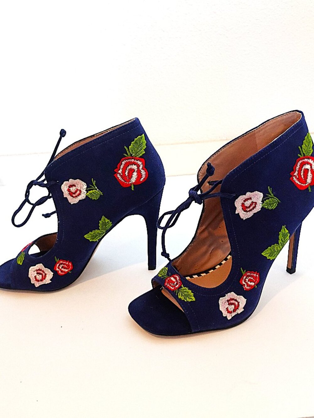 Betsey Johnson Caroline Stiletto Heels, Open Toe Lace-Up Shoes Size 9